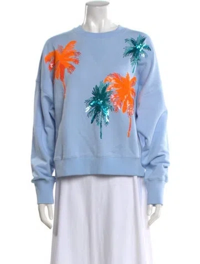 Pre-owned Essentiel Antwerp Graphic Print Crew Neck Sweatshirt In Blue