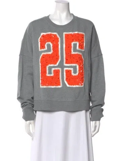 Pre-owned Essentiel Antwerp Graphic Print Crew Neck Sweatshirt In Gray