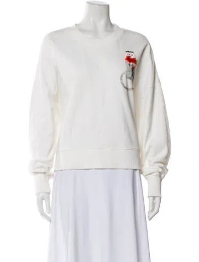 Pre-owned Essentiel Antwerp Graphic Print Crew Neck Sweatshirt In White
