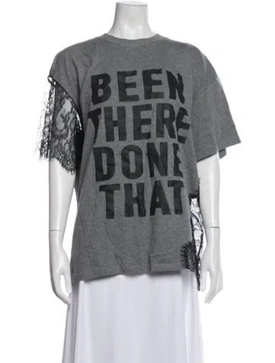 Pre-owned Essentiel Antwerp Graphic Print Crew Neck T-shirt In Grey