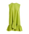 Essentiel Antwerp Hibernate Ruffle Mini Dress Citronella In Green