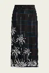 Essentiel Antwerp Greyhound Checked Mesh Embroidered Midi Skirt