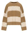 Essentiel Antwerp Group Knit Sequin Sweater In Brown Ecru In Brown