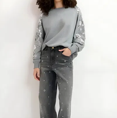 Essentiel Antwerp Guepe Embroidered Sweatshirt In Gray