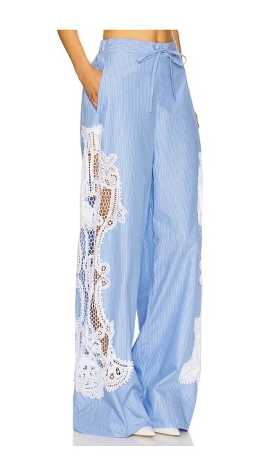 Essentiel Antwerp Hace Lace Pants In Aqua Blue