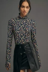 Essentiel Antwerp Haisy Turtleneck T-shirt In Night Shade In Blue