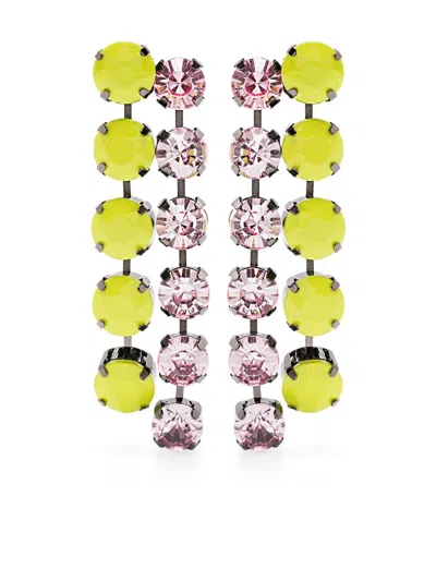 Essentiel Antwerp Halaxy Rhinestones Earrings In Citronella