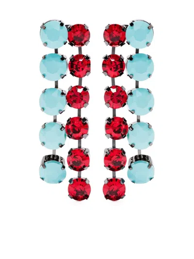 Essentiel Antwerp Halaxy Rhinestones Earrings In Neptune Green