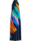 Essentiel Antwerp Halinki Knot Detail Maxi Dress In Blue