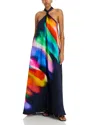 Essentiel Antwerp Halinki Knot Detail Maxi Dress In Dark Sapphire