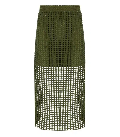 ESSENTIEL ANTWERP ESSENTIEL ANTWERP HANDKERCHIEF KHAKI MIDI SKIRT