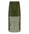 Essentiel Antwerp Handkerchief Khaki Midi Skirt In Green