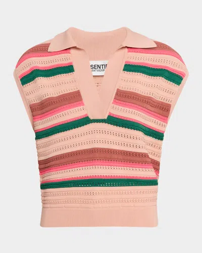 Essentiel Antwerp Hantwerp Striped Knit Polo
