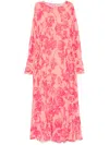 Essentiel Antwerp Hardware Pink Floral Long Dress In Pink