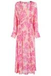 Essentiel Antwerp Hardware Pink Floral Long Dress In Ma