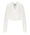 Essentiel Antwerp Wrap-effect Cotton Blouse With Deep V-neck In Animal Print