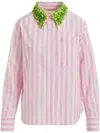 Essentiel Antwerp Hashbrown Sequin Collar Shirt Ballerina In Pink