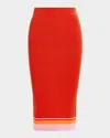 Essentiel Antwerp Hashion Ribbed Pencil Skirt In Red