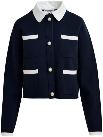 Essentiel Antwerp Haurel Knitted Jacket In Blue