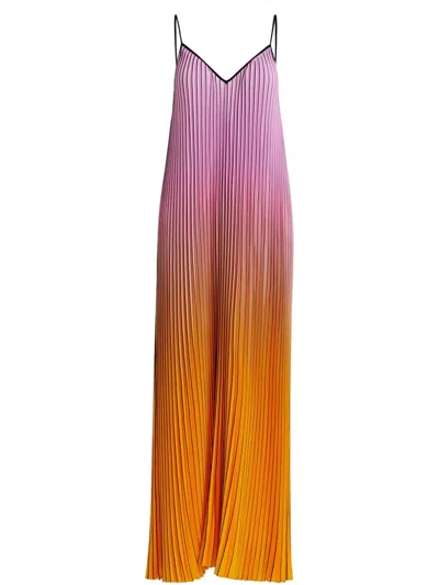 Essentiel Antwerp Haurus Pleated Maxi Dress In Yellow