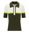 Essentiel Antwerp Collared Colorblock Sweater In Green