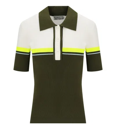 Essentiel Antwerp Haustral Green Knitted Polo Shirt