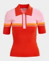 Essentiel Antwerp Haustral Ribbed Polo In Multi