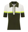 Essentiel Antwerp Collared Colorblock Sweater In Green