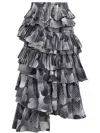 Essentiel Antwerp Tiered Ruffle Skirt With Checkered Pattern In Black