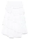 Essentiel Antwerp Midi Simmetric Skirt In Strati In Weiss