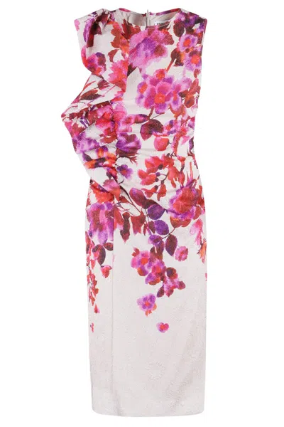 Essentiel Antwerp Haylight Asymmetric Midi Dress In Pink