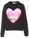 Essentiel Antwerp Heater Sequined Heart Sweatshirt In Black