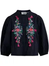 Essentiel Antwerp Heartfelt Embellished Button-front Blouse In Blue