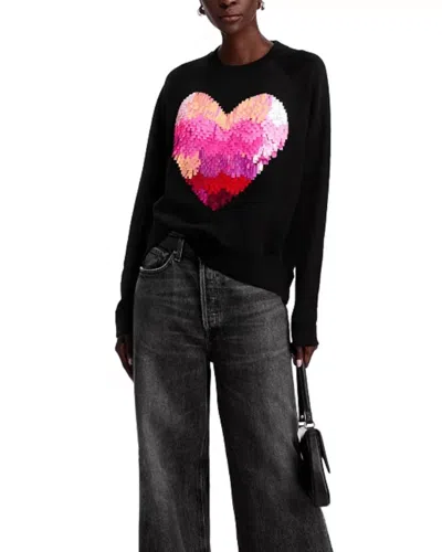 Essentiel Antwerp Heater Sequin Heart Sweatshirt In Black