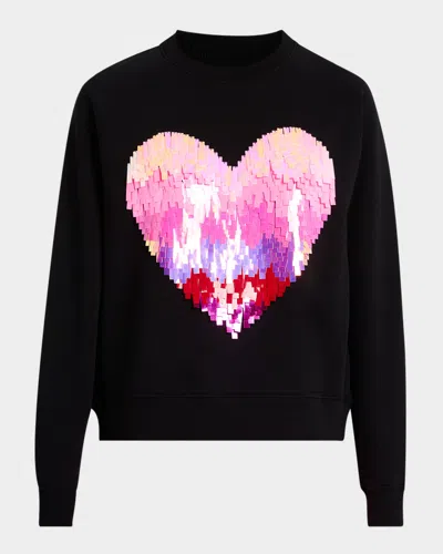 Essentiel Antwerp Heater Sequined Heart Sweatshirt In Blue