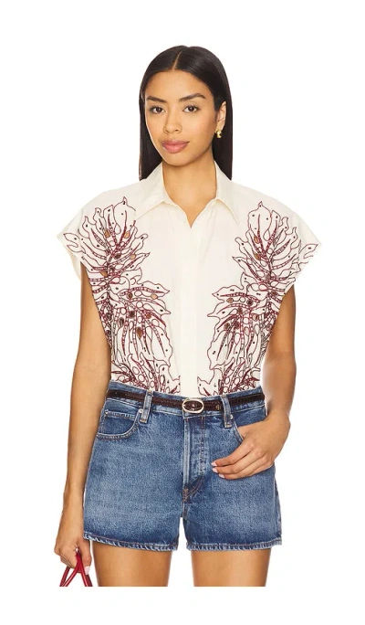 Essentiel Antwerp Hebraska Embroidered Shirt In White