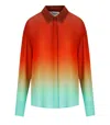 Essentiel Antwerp Tie Dye Straight Shirt Blouse In Neptune In Multi