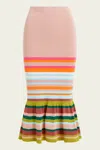 Essentiel Antwerp Helove Striped Knit Skirt In Vintage Pink In Pink
