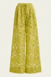 Essentiel Antwerp Henim Wide-leg Pants In Yellow In Green