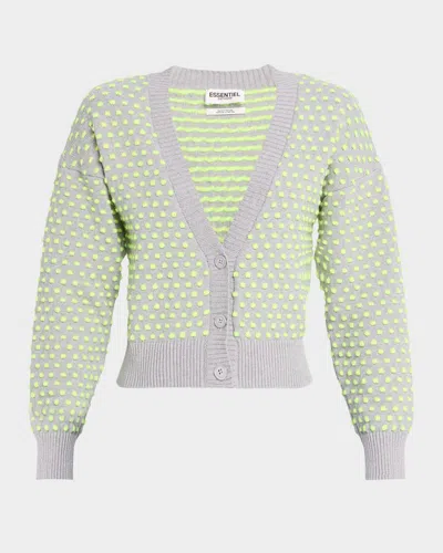 Essentiel Antwerp Henjoy Jacquard Cardigan In Green