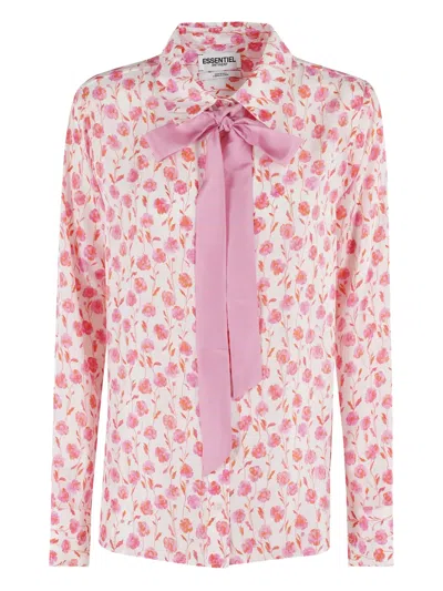 Essentiel Antwerp Delicate Floral Print Fitted Shirt In Ft