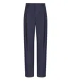 Essentiel Antwerp Herb Blue Pinstripe Trousers In Blue