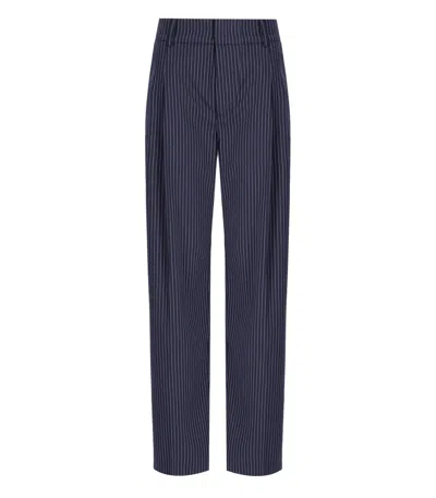 Essentiel Antwerp Herb Blue Pinstripe Trousers
