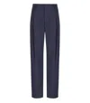 Essentiel Antwerp Herb Blue Pinstripe Trousers In Blue