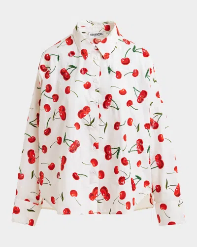Essentiel Antwerp Herfst Embellished Cherry Button-front Shirt