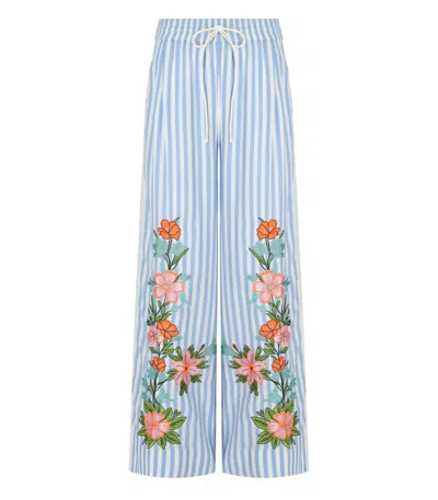 Essentiel Antwerp Hevon2 White And Light Blue Pants