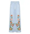 Essentiel Antwerp Hevon2 White And Light Blue Trousers In Blue