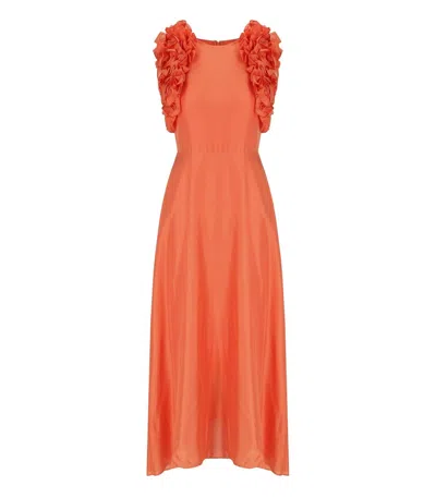 ESSENTIEL ANTWERP ESSENTIEL ANTWERP HEXICO CORAL MIDI DRESS