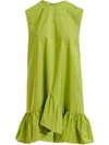 Essentiel Antwerp Hibernate Ruffle Mini Dress Citronella In Grün