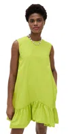 Essentiel Antwerp Hibernate Ruffle Mini Dress Citronella In Citronella
